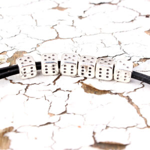 Dice Ancient Silver Cord Black