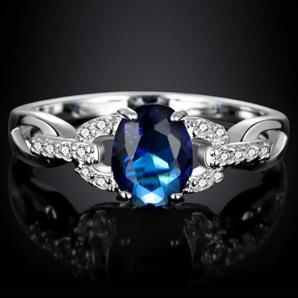 Wholesale Alloy Inlaid Sapphire Ring