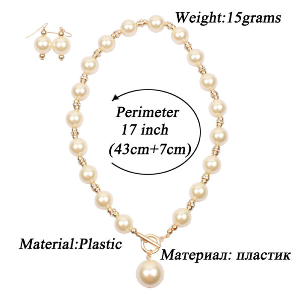 9096660683_192854676 Wholesale Diamond Imitation Pearl Earrings Necklace Jewelry Set