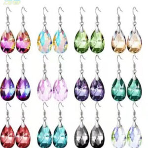 Wholesale crystal glass water drop fashion net red earrings