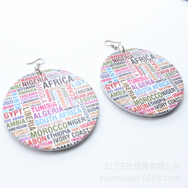 Wholesale Name Of African Countries Wood Earrings