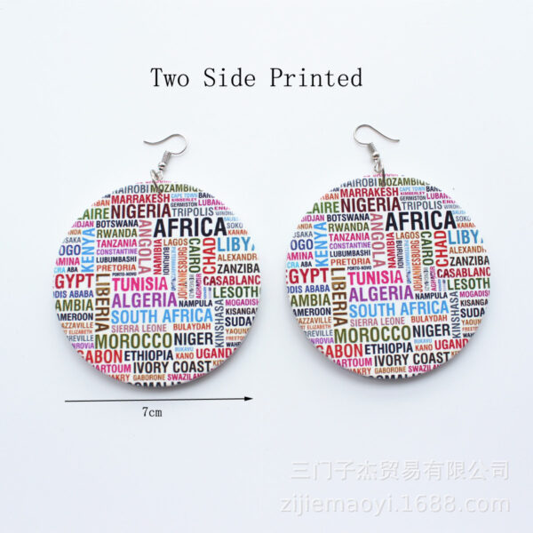 Wholesale Name Of African Countries Wood Earrings