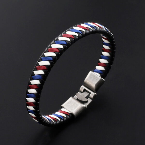 Wholesale Color Woven Leather Men's Bracelets