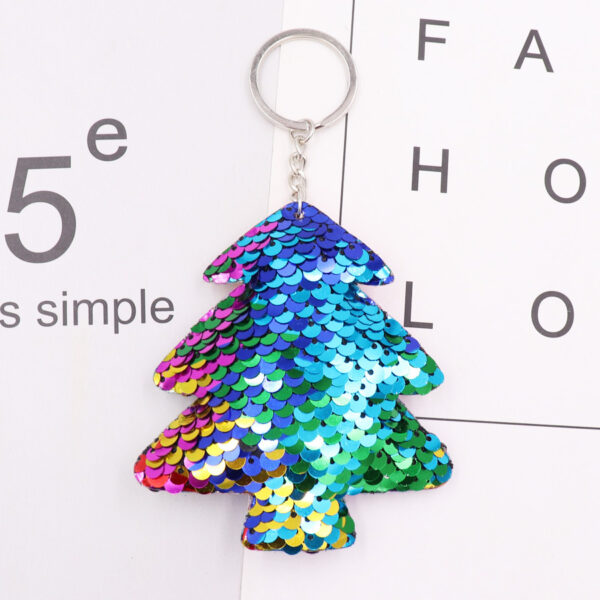 Wholesale Colorful Sequin Christmas Tree Keychain
