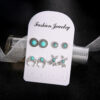 Wholesale Bohemian Vintage Totem Turquoise Stud Earrings