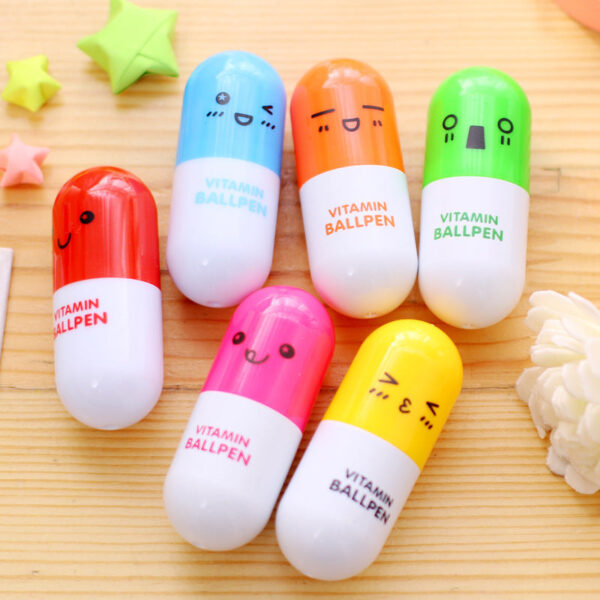 Wholesale Plastic Telescopic Cartoon Creative Pill Ballpoint Pen