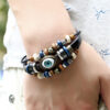 9157460648_999716110 Wholesale Beaded Eyes Adjustable Male and Female Cortex Bracelet