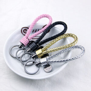 Wholesale PU Woven Hanging Rope Zinc Alloy Keychain