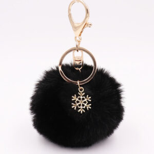 Black / Snowflake fur ball (Golden 8-character buckle)