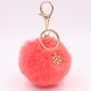 Orange Red / Snowflake fur ball (Golden 8-character buckle)