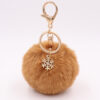 Wholesale Christmas Snowflake Plush Alloy Snowflake Ball Keychains