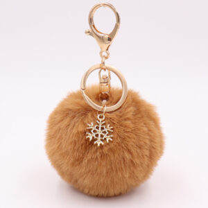 Coffee / Snowflake fur ball (Golden 8-character buckle)