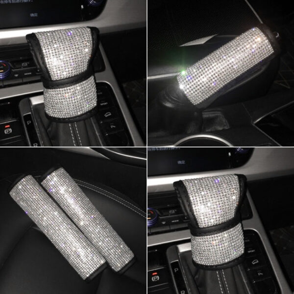 Wholesale PU Car Gear Cover with Diamonds