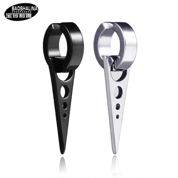 9189710694_717907535 Wholesale Titanium Punk Triangle Earrings