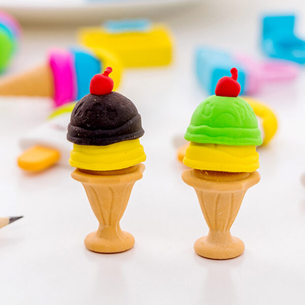 Wholesale TPR Cartoon Cone Ice Cream Eraser