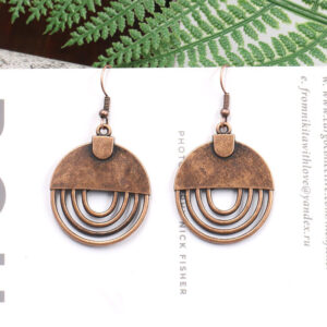Wholesale Geometric Hollow Oval Alloy Pendant Earrings