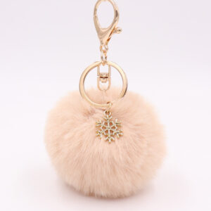 Flesh color / Snowflake fur ball (Golden 8-character buckle)