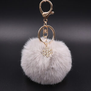 Gray / Snowflake fur ball (Golden 8-character buckle)