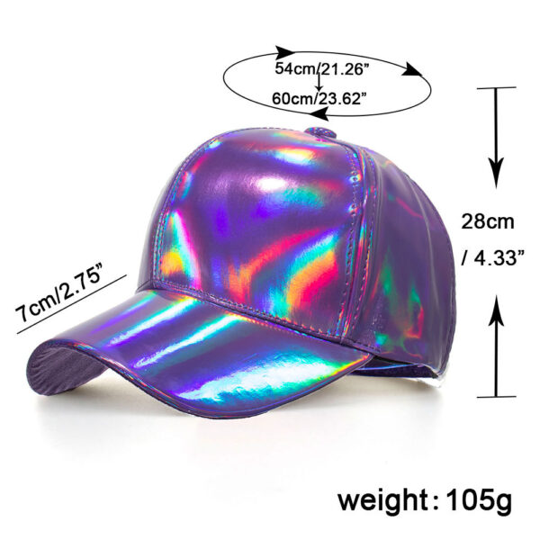 9213911006_2040267171 Wholesale PU Pure Color Light Version Laser Baseball Cap