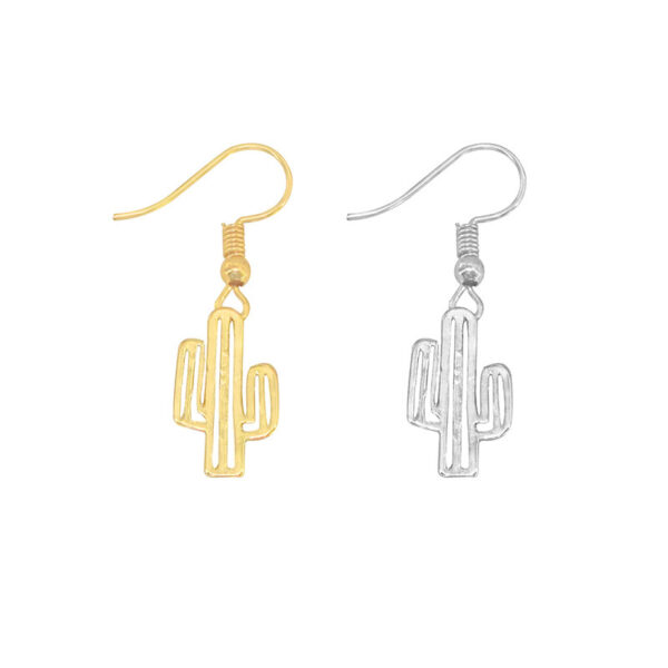 Wholesale Hollow Cactus Alloy Earrings