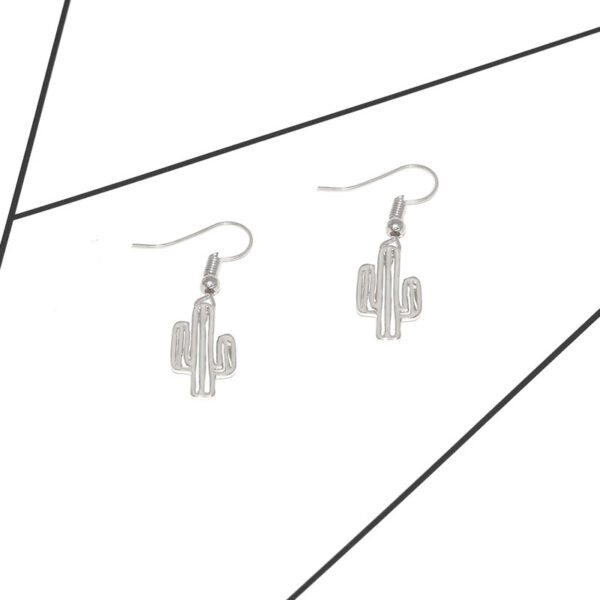 Wholesale Hollow Cactus Alloy Earrings