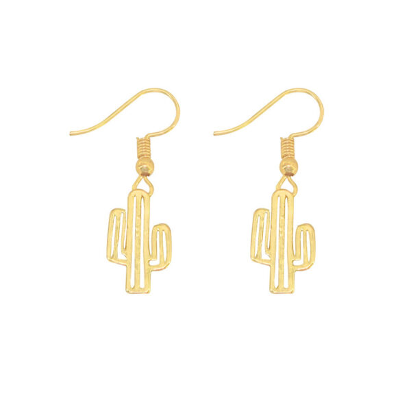 Wholesale Hollow Cactus Alloy Earrings