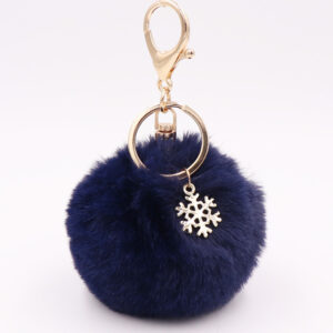 Navy blue / Snowflake fur ball (Golden 8-character buckle)