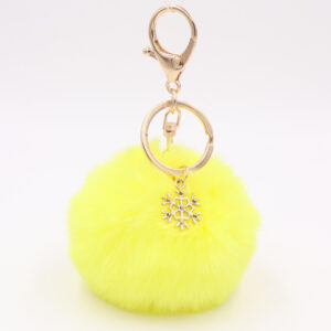 Yellow / Snowflake fur ball (Golden 8-character buckle)