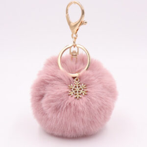 Leather powder / Snowflake fur ball (Golden 8-character buckle)