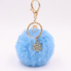 Wholesale Christmas Snowflake Plush Alloy Snowflake Ball Keychains