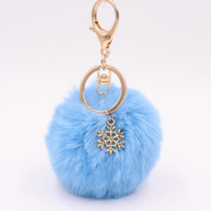 Blue / Snowflake fur ball (Golden 8-character buckle)