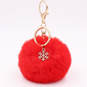 Red / Snowflake fur ball (Golden 8-character buckle)