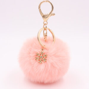 Korean powder / Snowflake fur ball (Golden 8-character buckle)