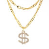 Wholesale Alloy Exaggerated Diamond Dollar Sign Clavicle Necklace