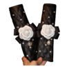Wholesale Car Camellia Shoulder Cover Diamond Seat Belt Shoulder Cover Gear Handbrake Inner Set Rearview Mirror Leather Decor