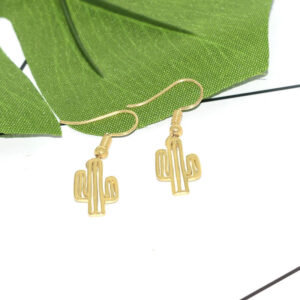 Wholesale Hollow Cactus Alloy Earrings