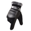 Wholesale Pigskin Men Cycling Warm Winter Thickened Plush Warm Gloves