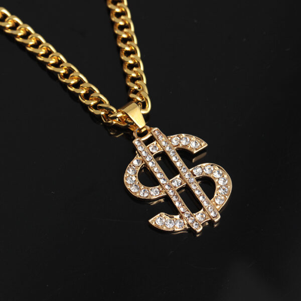 Wholesale Alloy Exaggerated Diamond Dollar Sign Clavicle Necklace