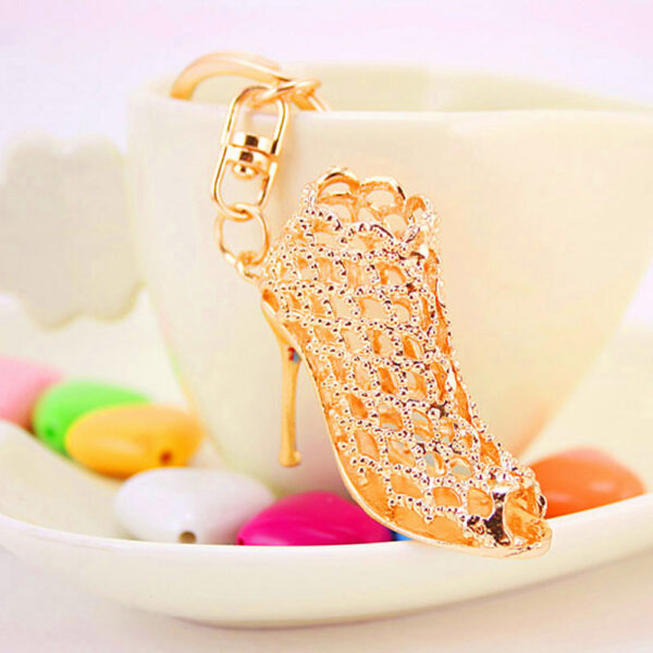 9240175496_546462728 Wholesale Zinc Alloy Crystal Hollow High Heels Keychain