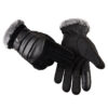 Wholesale Pigskin Men Cycling Warm Winter Thickened Plush Warm Gloves