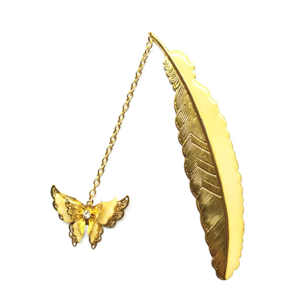 9268317397_370157153 Wholesale Luminous Feather Retro Luminous Butterfly Metal Bookmark
