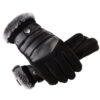 Wholesale Pigskin Men Cycling Warm Winter Thickened Plush Warm Gloves