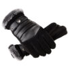 Wholesale Pigskin Men Cycling Warm Winter Thickened Plush Warm Gloves