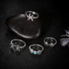 Wholesale Vintage Sea Turtle Starfish Alloy Ring Set of Four