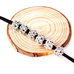 3D embossed flower black rope