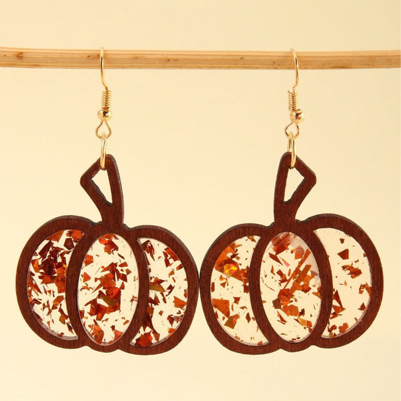 Wholesale Simple Fashion Personalized Novel Splicing Pumpkin Acrylic Earrings