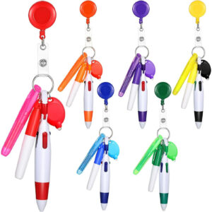 Wholesale Nurse Pen Set with Light Retractable Badge Reel Keychain