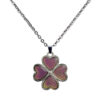 Wholesale Four Leaf Clover Petal Temperature Sensitive Color Changing Pendant Necklaces