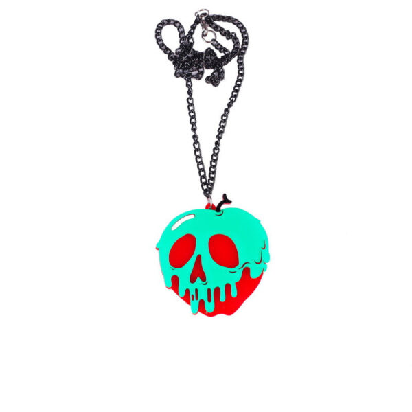 Wholesale Halloween Scary Rotten Apple Acrylic Necklace