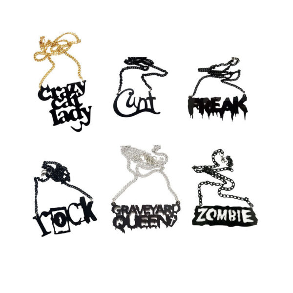 Wholesale Alphabet Halloween Acrylic Necklace